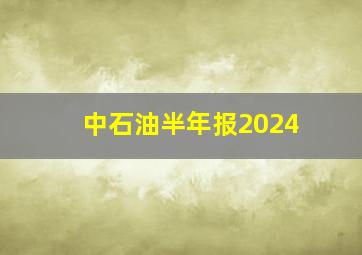 中石油半年报2024