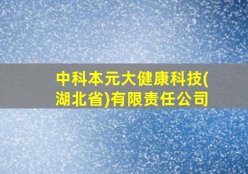 中科本元大健康科技(湖北省)有限责任公司