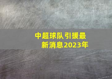 中超球队引援最新消息2023年