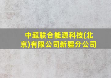 中超联合能源科技(北京)有限公司新疆分公司