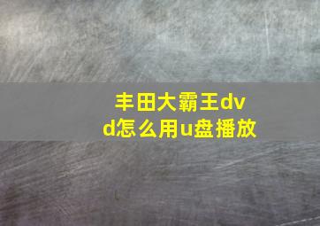 丰田大霸王dvd怎么用u盘播放