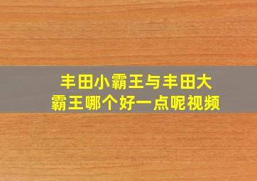 丰田小霸王与丰田大霸王哪个好一点呢视频