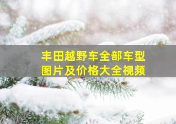 丰田越野车全部车型图片及价格大全视频