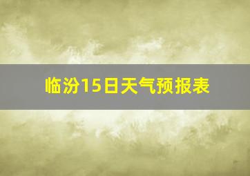 临汾15日天气预报表