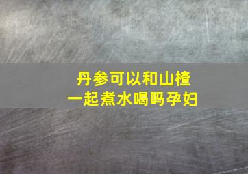 丹参可以和山楂一起煮水喝吗孕妇