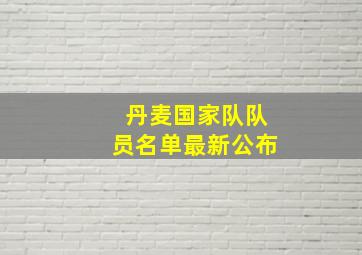 丹麦国家队队员名单最新公布