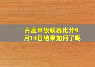 丹麦甲级联赛比分9月14日结果如何了呢