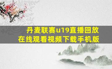 丹麦联赛u19直播回放在线观看视频下载手机版