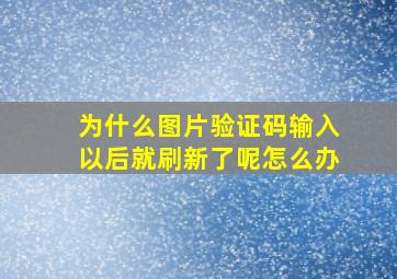 为什么图片验证码输入以后就刷新了呢怎么办