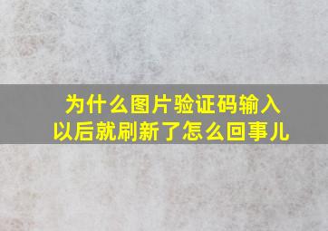 为什么图片验证码输入以后就刷新了怎么回事儿