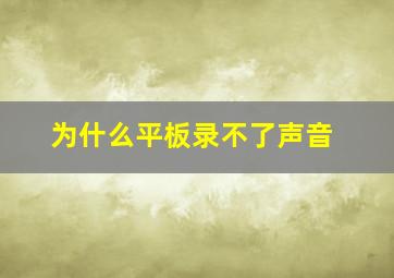 为什么平板录不了声音