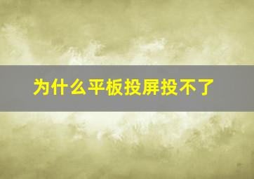 为什么平板投屏投不了