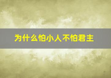 为什么怕小人不怕君主