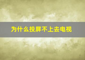 为什么投屏不上去电视