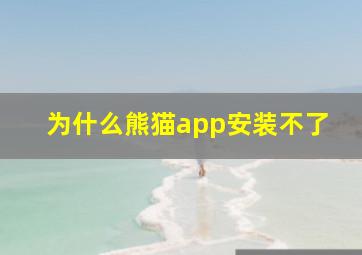 为什么熊猫app安装不了