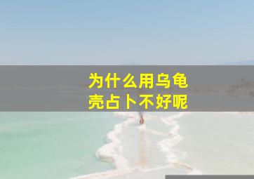 为什么用乌龟壳占卜不好呢