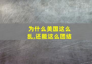 为什么美国这么乱,还能这么团结