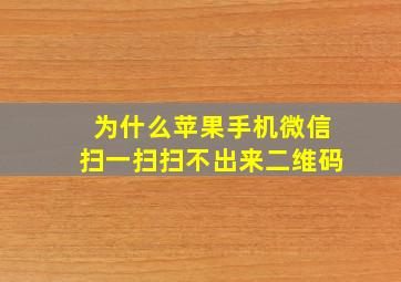 为什么苹果手机微信扫一扫扫不出来二维码