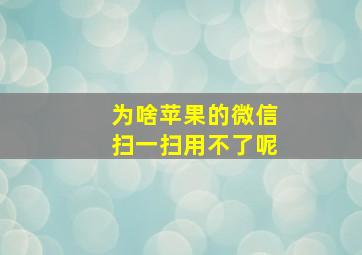 为啥苹果的微信扫一扫用不了呢