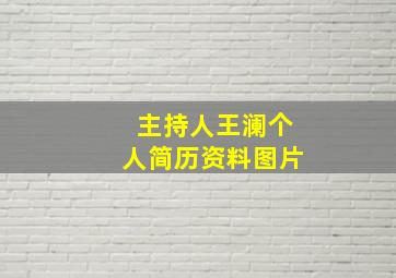 主持人王澜个人简历资料图片