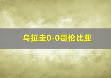 乌拉圭0-0哥伦比亚