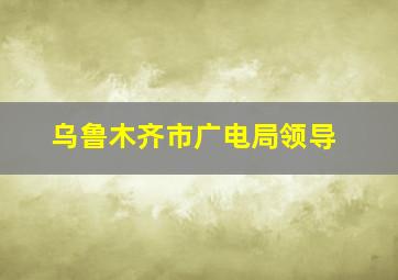 乌鲁木齐市广电局领导