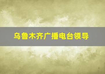 乌鲁木齐广播电台领导