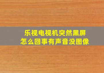 乐视电视机突然黑屏怎么回事有声音没图像