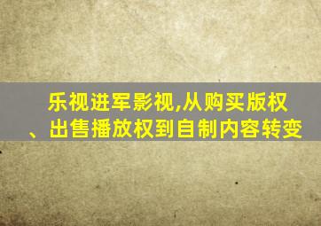 乐视进军影视,从购买版权、出售播放权到自制内容转变