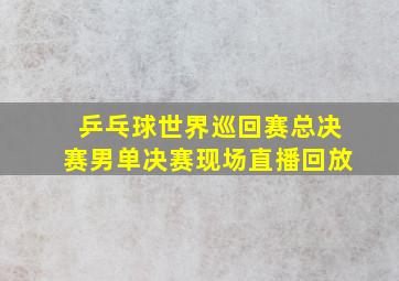 乒乓球世界巡回赛总决赛男单决赛现场直播回放