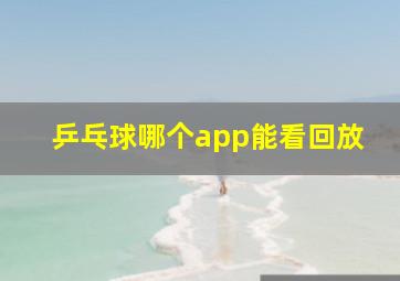 乒乓球哪个app能看回放