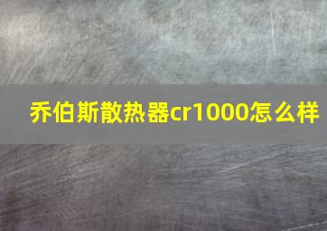 乔伯斯散热器cr1000怎么样