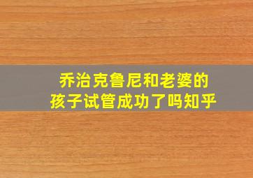 乔治克鲁尼和老婆的孩子试管成功了吗知乎