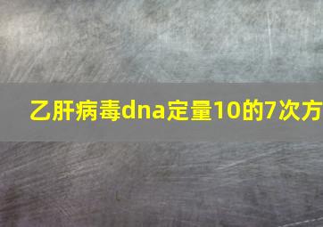 乙肝病毒dna定量10的7次方