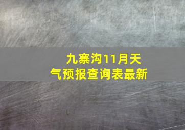 九寨沟11月天气预报查询表最新