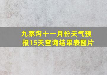 九寨沟十一月份天气预报15天查询结果表图片