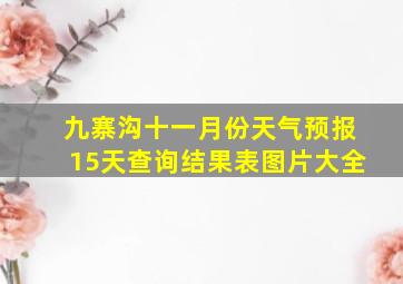 九寨沟十一月份天气预报15天查询结果表图片大全