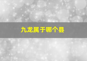 九龙属于哪个县