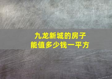 九龙新城的房子能值多少钱一平方