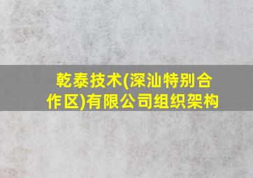 乾泰技术(深汕特别合作区)有限公司组织架构