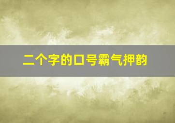 二个字的口号霸气押韵