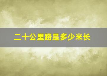 二十公里路是多少米长