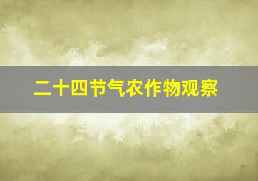 二十四节气农作物观察