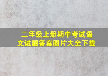 二年级上册期中考试语文试题答案图片大全下载