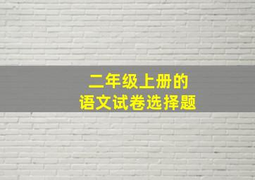 二年级上册的语文试卷选择题