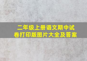 二年级上册语文期中试卷打印版图片大全及答案