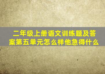 二年级上册语文训练题及答案第五单元怎么样他急得什么