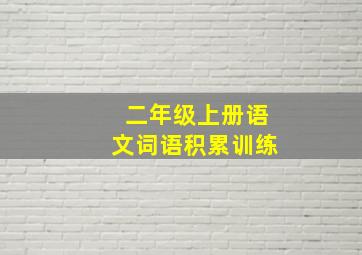 二年级上册语文词语积累训练