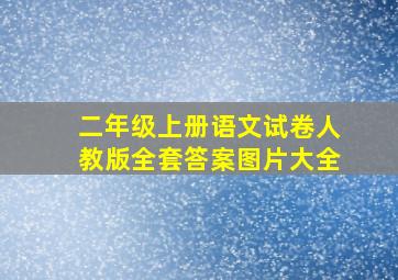 二年级上册语文试卷人教版全套答案图片大全