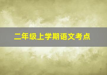 二年级上学期语文考点